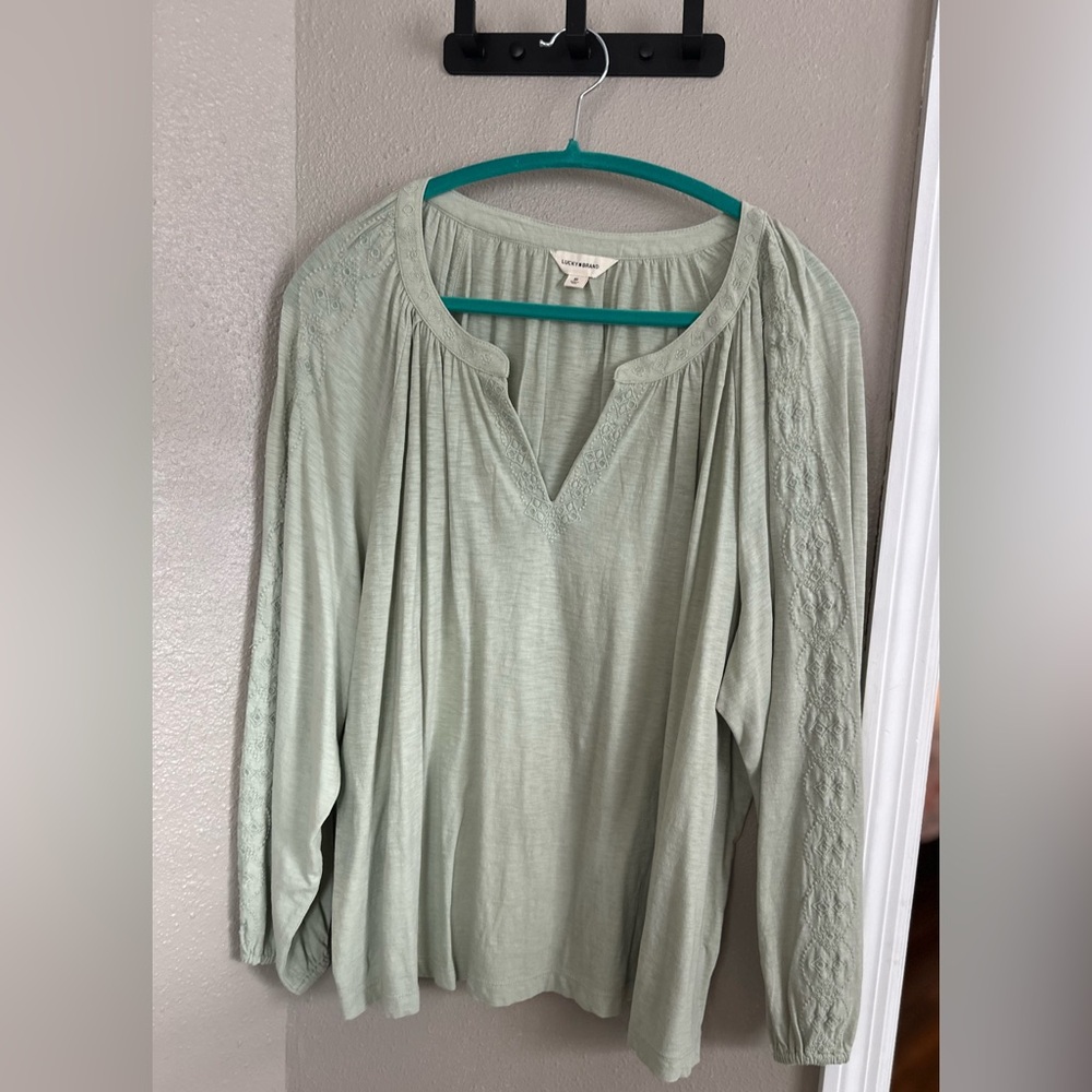 Lucky Brand Sage Green Blouse
